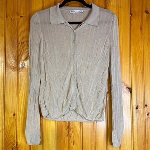 Zara Light Tan Knit Top